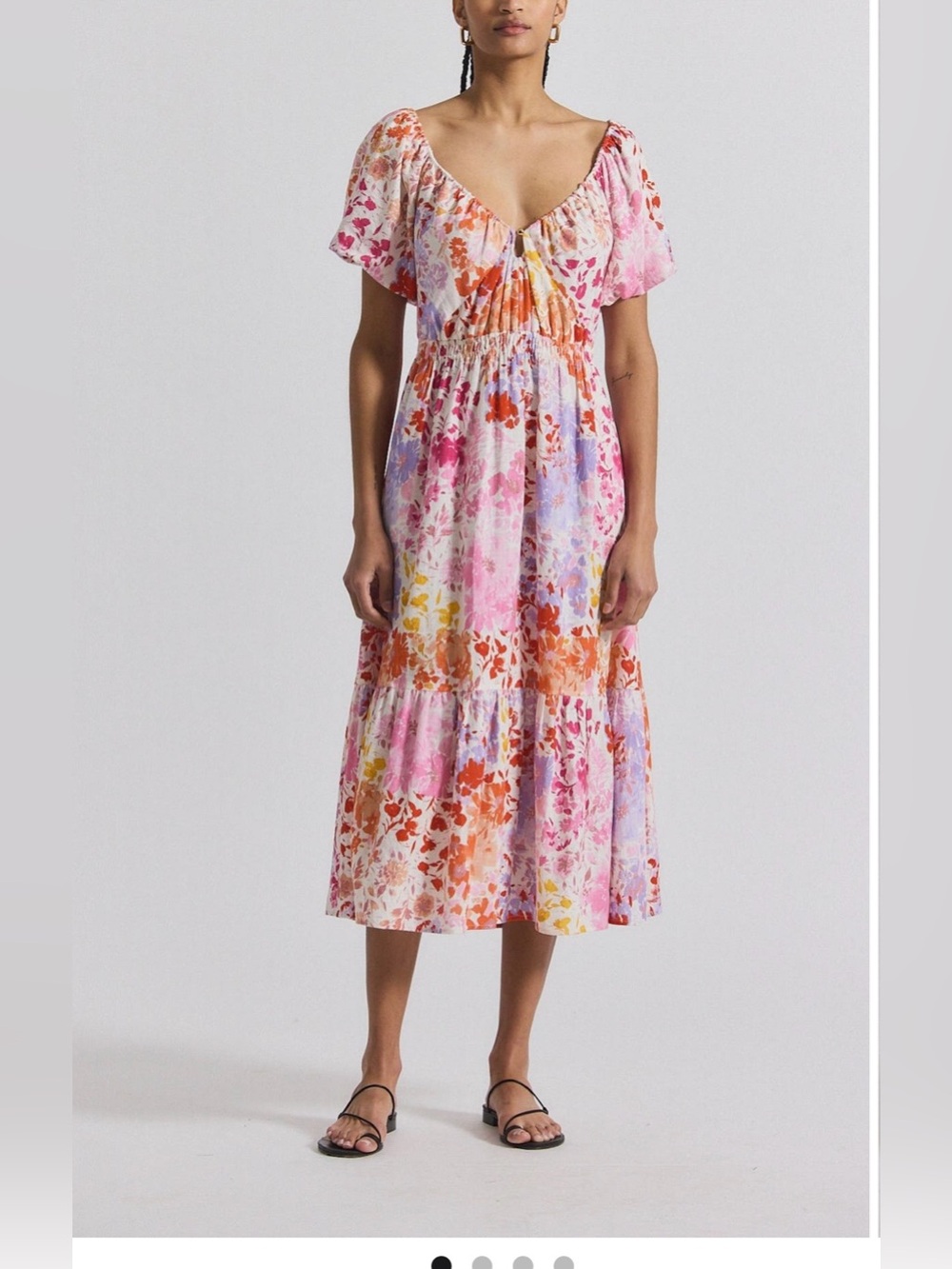 Derek Lam 10 Crosby Laine Floral Tiered Midi Dress NWT